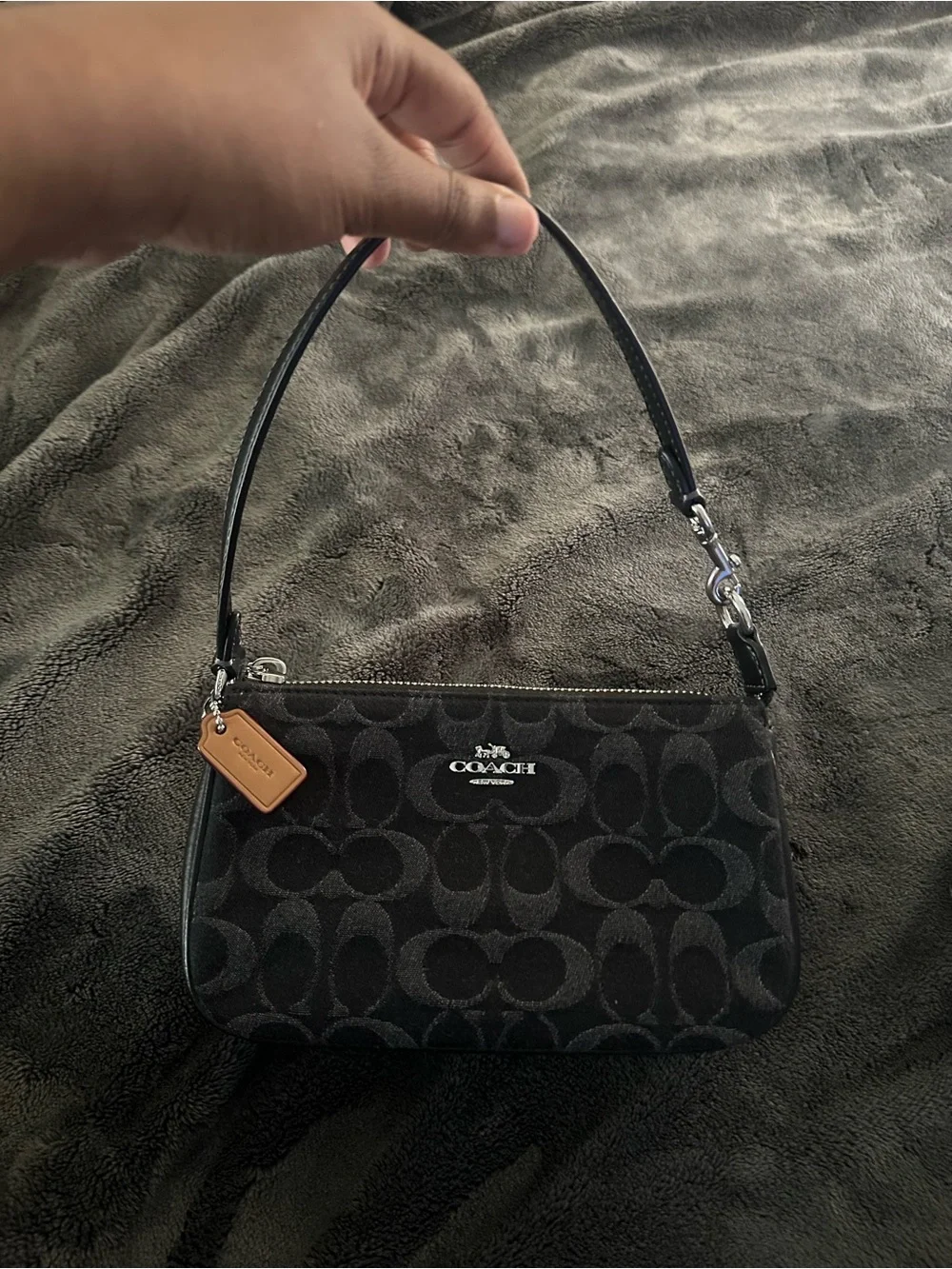 Coach Black denim nolita bag